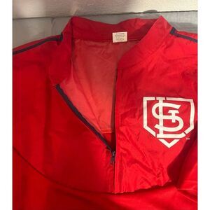 Men's St Louis Cardinals 1/4 Zip Warm Up Pullover XL Red Waterproof Upper